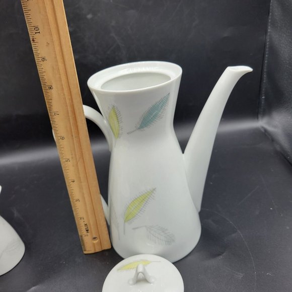 Rosenthal Continental Bunte Blatter Feather Pattern Coffee Pot Set Germany Vtg. - Picture 11 of 12